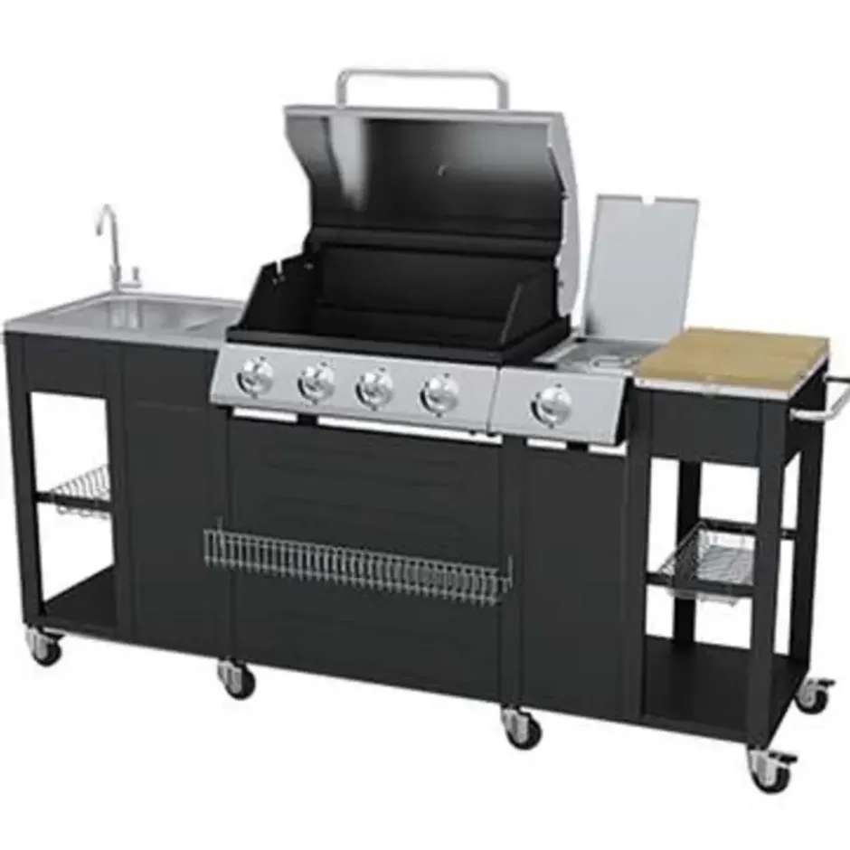 vidaXL - Barbecue - Zwart - Staal