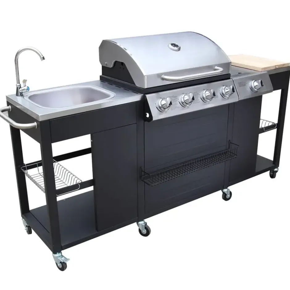 vidaXL - Barbecue - Zwart - Staal