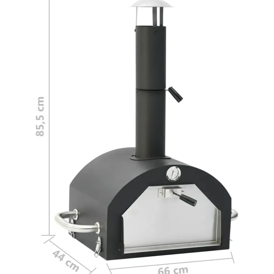 vidaXL - Barbecue - Zwart - Staal