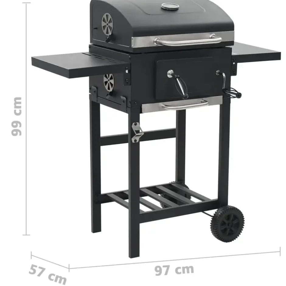 vidaXL - Barbecue - Zwart - Staal