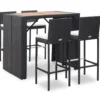 vidaXL - Barset - Zwart - Poly rattan