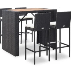 vidaXL - Barset - Zwart - Poly rattan