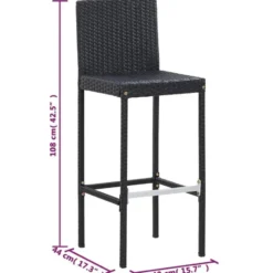 vidaXL - Barset - Zwart - Poly rattan