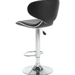 vidaXL Barstoelen met Rugleuning en Chromen Voet - Zwart - Kunstleer - 2 Stuks