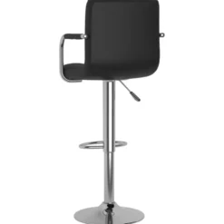 vidaXL Barstoelen met Rugleuning en Armleuningen - Zwart - Kunstleer - 2 St.