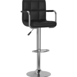 vidaXL Barstoelen met Rugleuning en Armleuningen - Zwart - Kunstleer - 2 St.