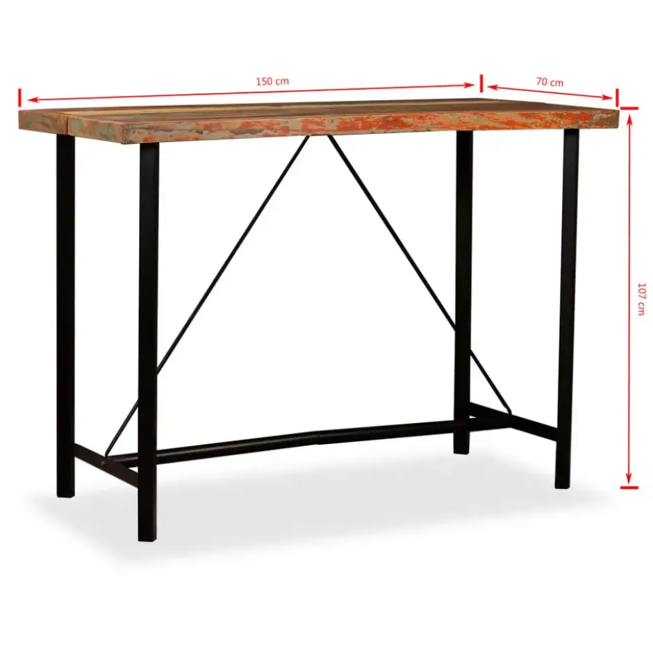 vidaXL - Bartafel - Bruin - Hout - 150 x 70 x 107 cm