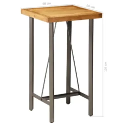 vidaXL - Bartafel - Bruin - Hout - 60 x 60 x 107 cm