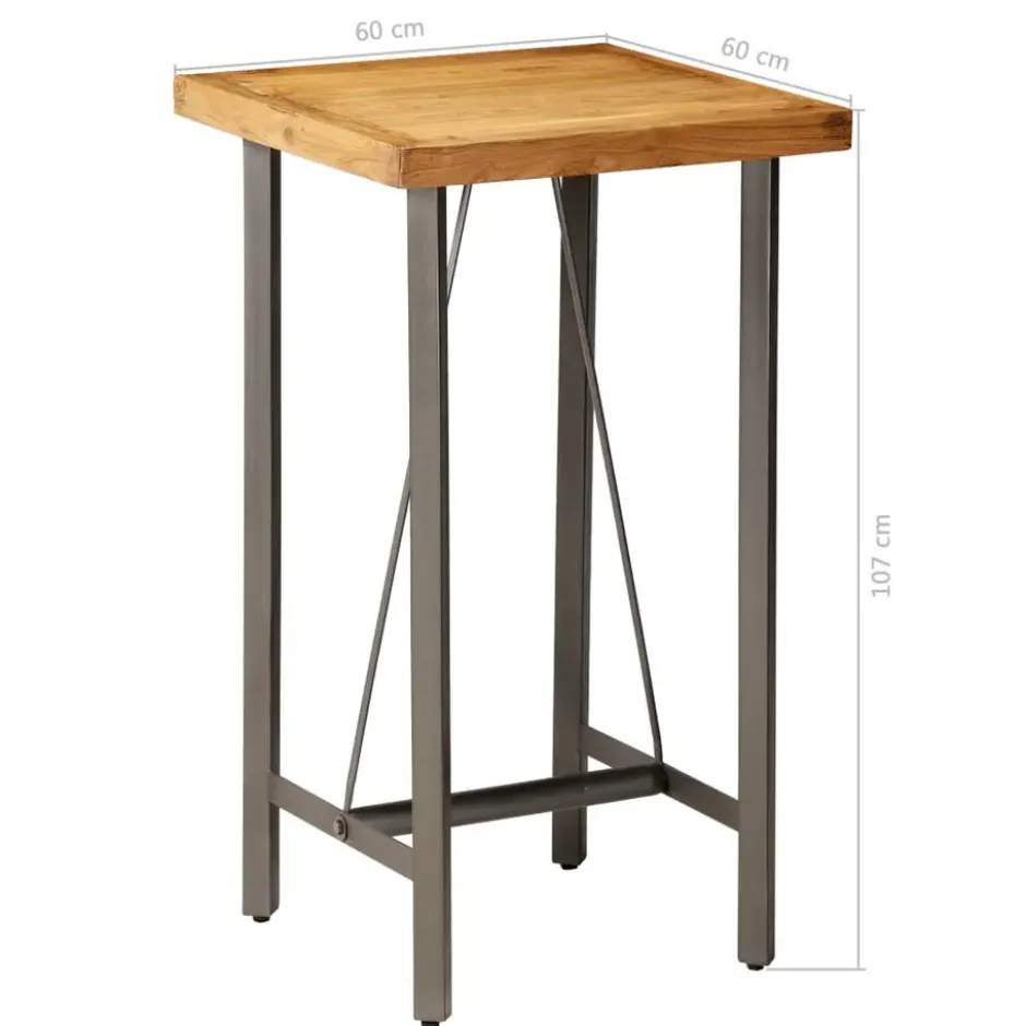 vidaXL - Bartafel - Bruin - Hout - 60 x 60 x 107 cm