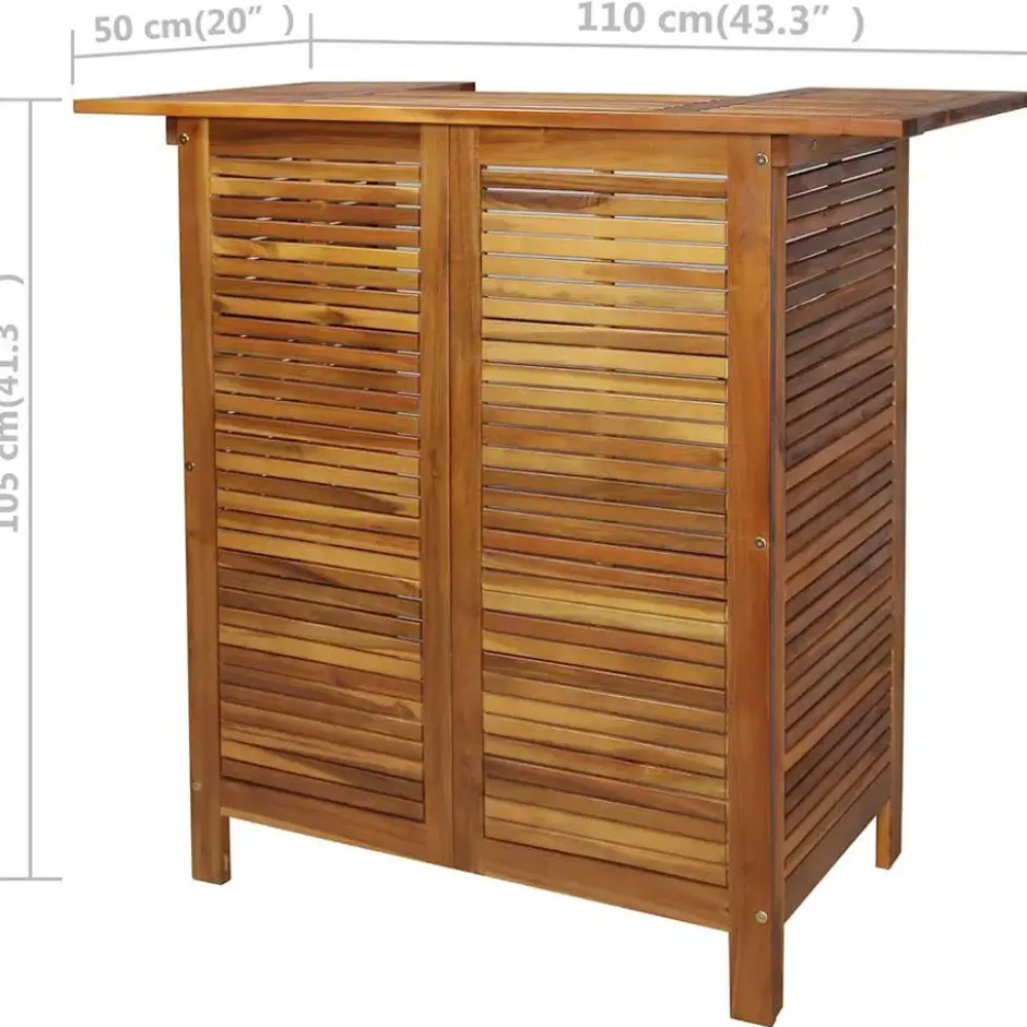 vidaXL - Bartafel En -stoelenset - Bruin - Acaciahout