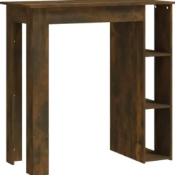 vidaXL - Bartafel met opbergruimte - Wit - Bewerkt hout - 90x43 cm