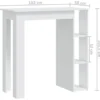 vidaXL - Bartafel met opbergruimte - Wit - Bewerkt hout - 102x50 cm