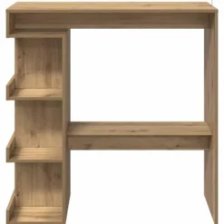 vidaXL - Bartafel met schappen - Artisanaal eiken - Bewerkt hout - 100x48 cm