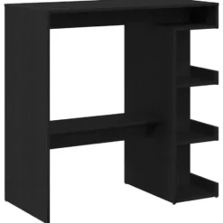 vidaXL - Bartafel met schappen - Zwart eiken - Bewerkt hout - 100x48 cm