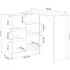 vidaXL - Bartafel - Wit - Bewerkt hout