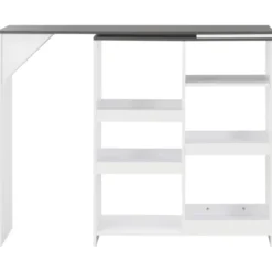 vidaXL - Bartafel - Wit - Bewerkt hout