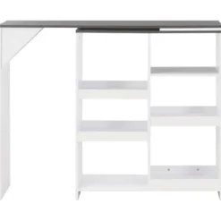 vidaXL - Bartafel - Wit - Bewerkt hout