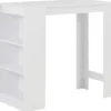 vidaXL - Bartafel - Wit - Bewerkt hout