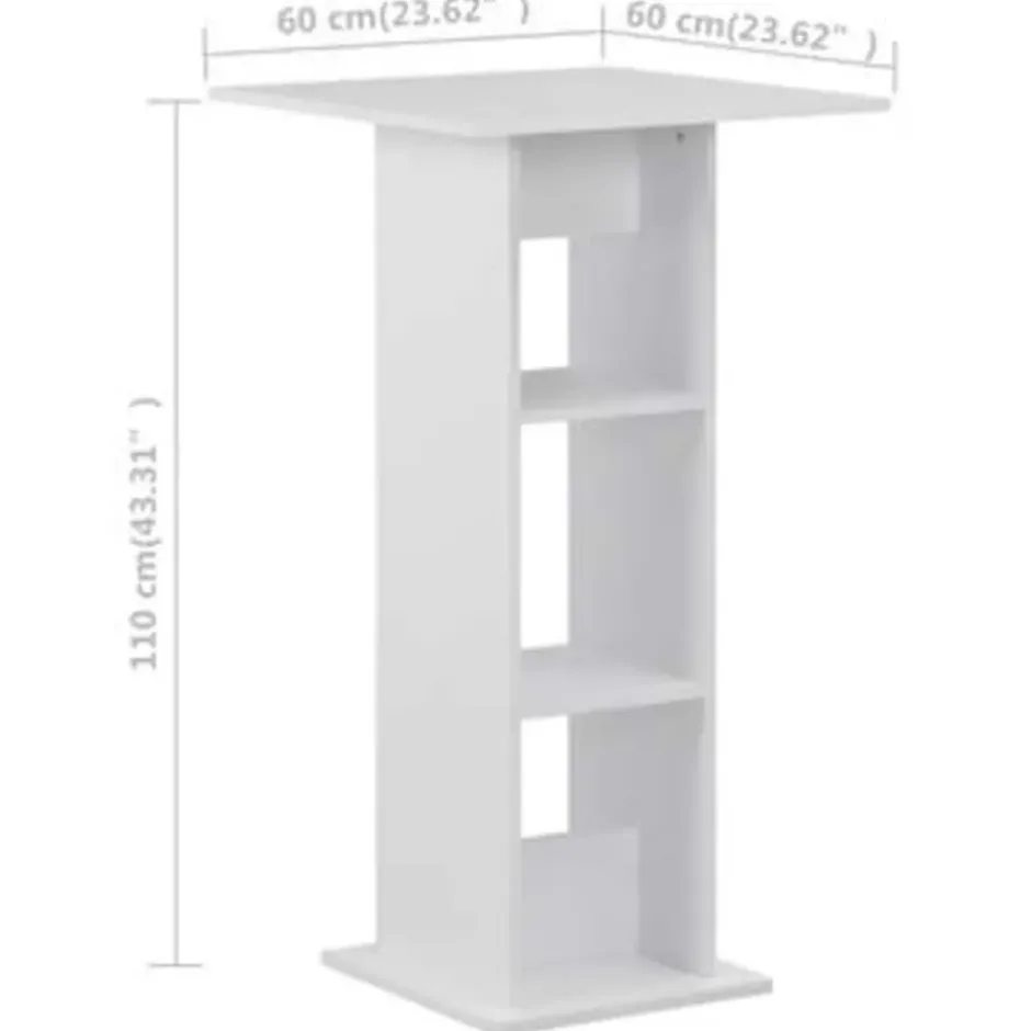 vidaXL - Bartafel - Wit - Bewerkt hout