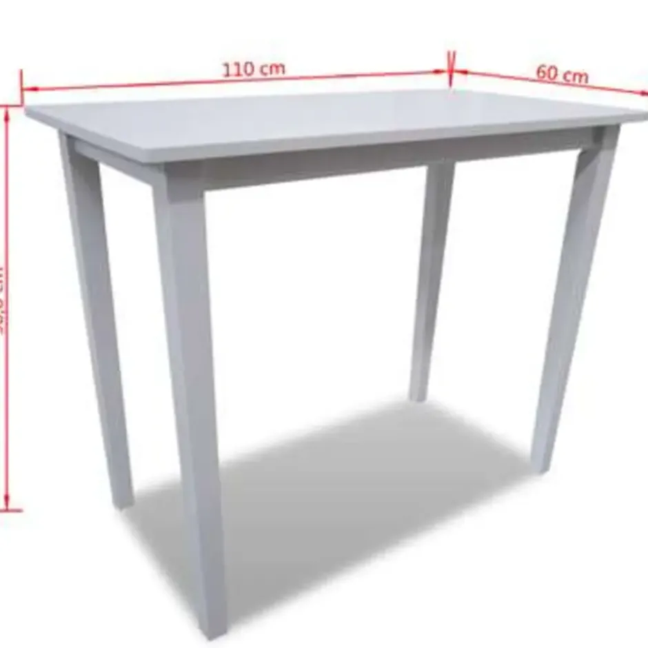 vidaXL - Bartafel - Wit - Hout