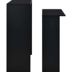 vidaXL - Bartafel - Zwart - Bewerkt hout