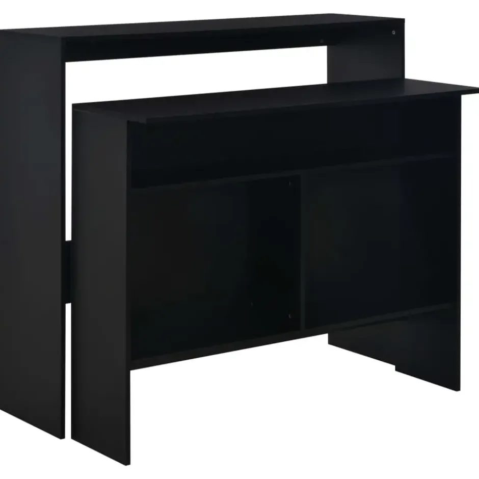 vidaXL - Bartafel - Zwart - Bewerkt hout