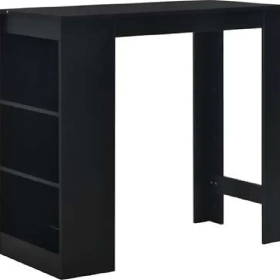 vidaXL - Bartafel - Zwart - Bewerkt hout