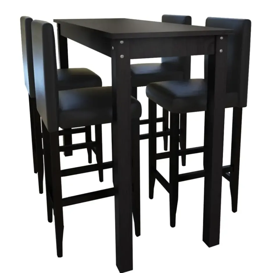 vidaXL - Bartafel - Zwart - Hout