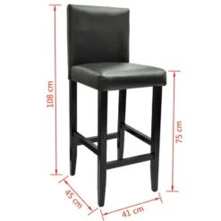 vidaXL - Bartafel - Zwart - Hout