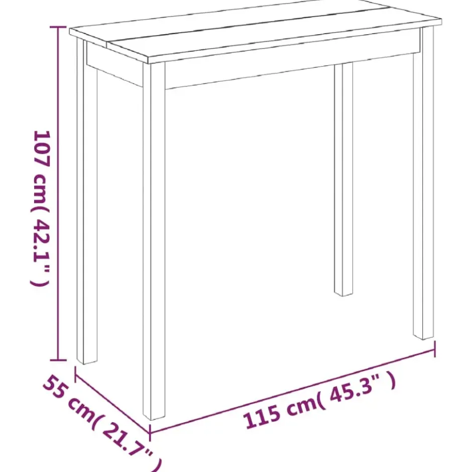 vidaXL - Bartafel - Zwart - Hout