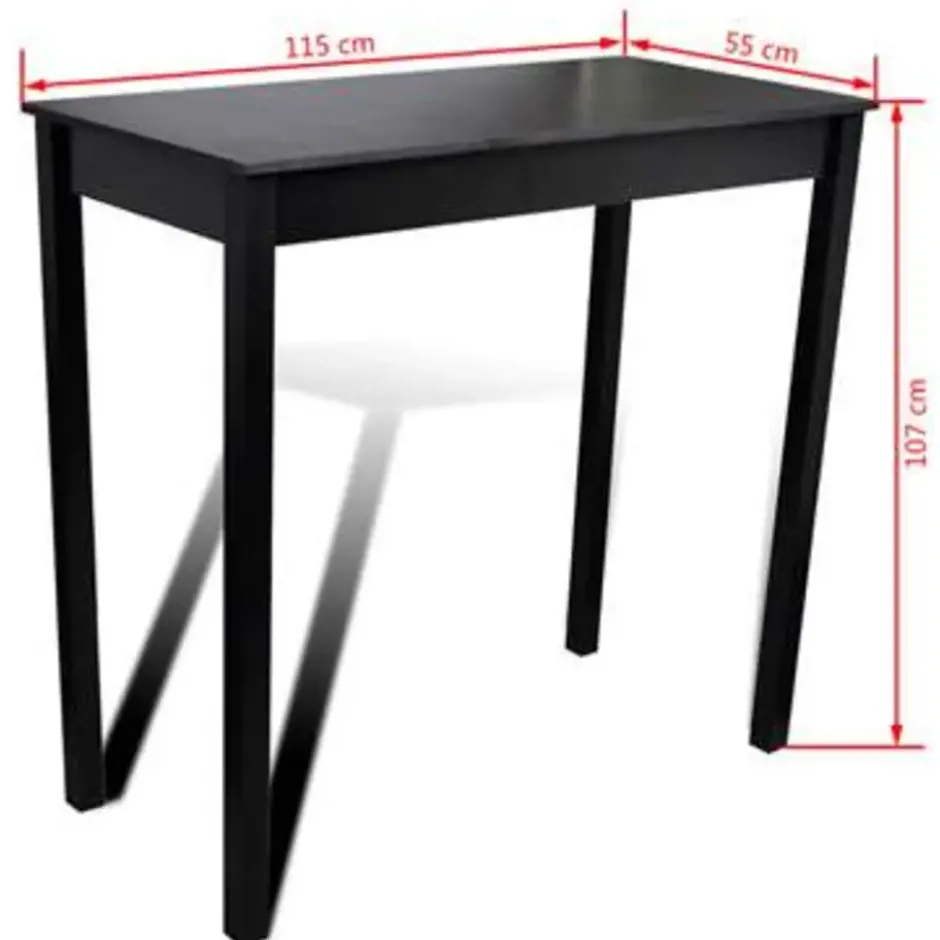 vidaXL - Bartafel - Zwart - Hout