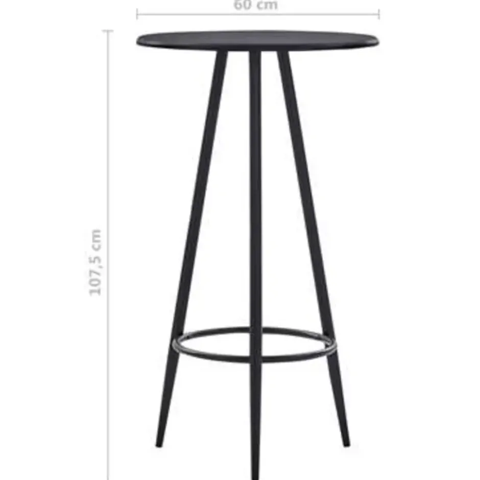 vidaXL - Bartafel - Zwart - MDF