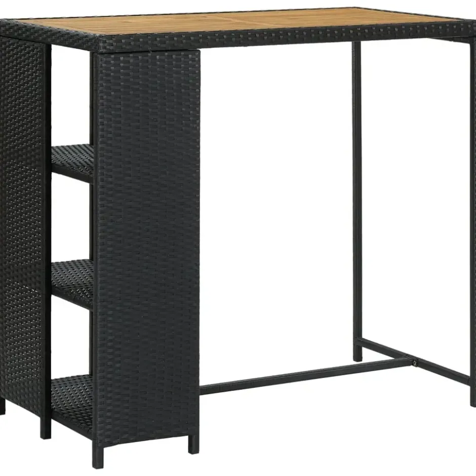 vidaXL - Bartafel - Zwart - Poly rattan