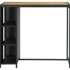 vidaXL - Bartafel - Zwart - Poly rattan
