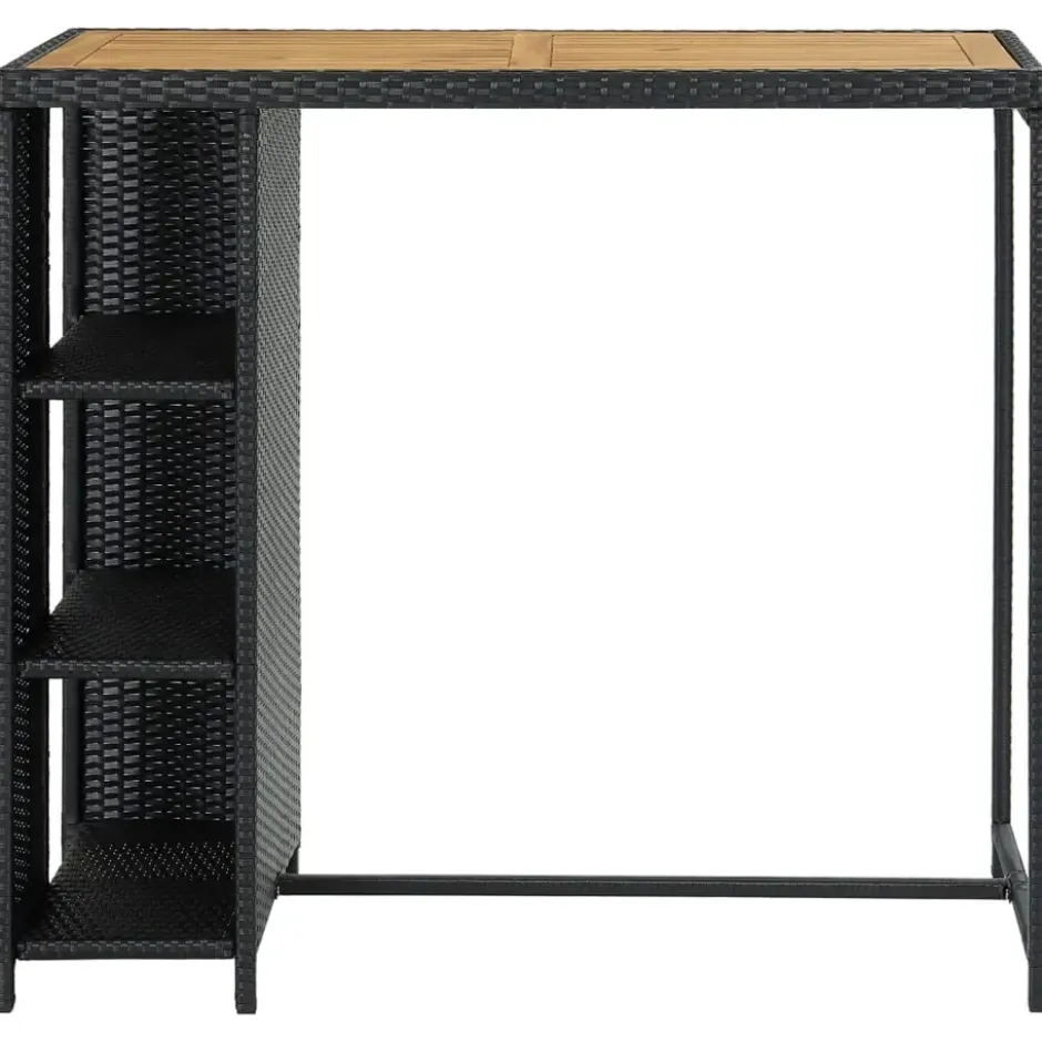 vidaXL - Bartafel - Zwart - Poly rattan