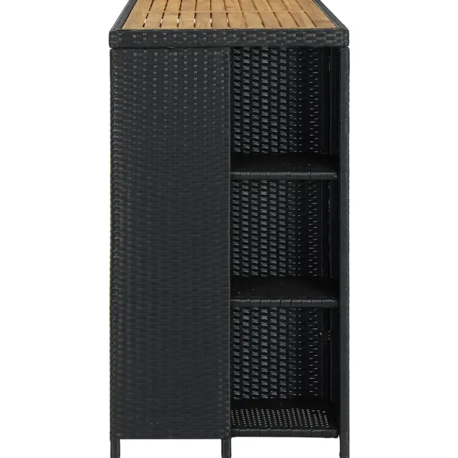 vidaXL - Bartafel - Zwart - Poly rattan