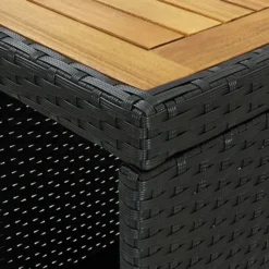 vidaXL - Bartafel - Zwart - Poly rattan