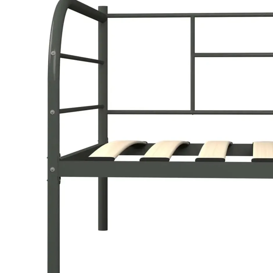 vidaXL - Bedbank - Grijs - Metaal - 90x200 cm