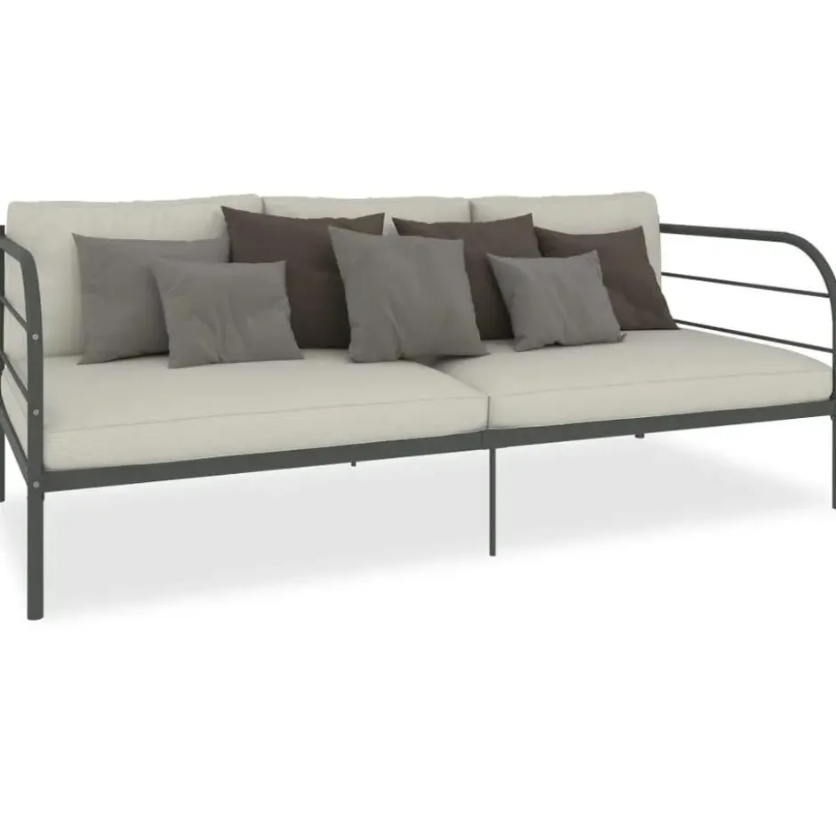 vidaXL - Bedbank - Grijs - Metaal - 90x200 cm
