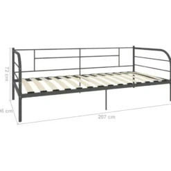 vidaXL - Bedbank - Grijs - Metaal - 90x200 cm