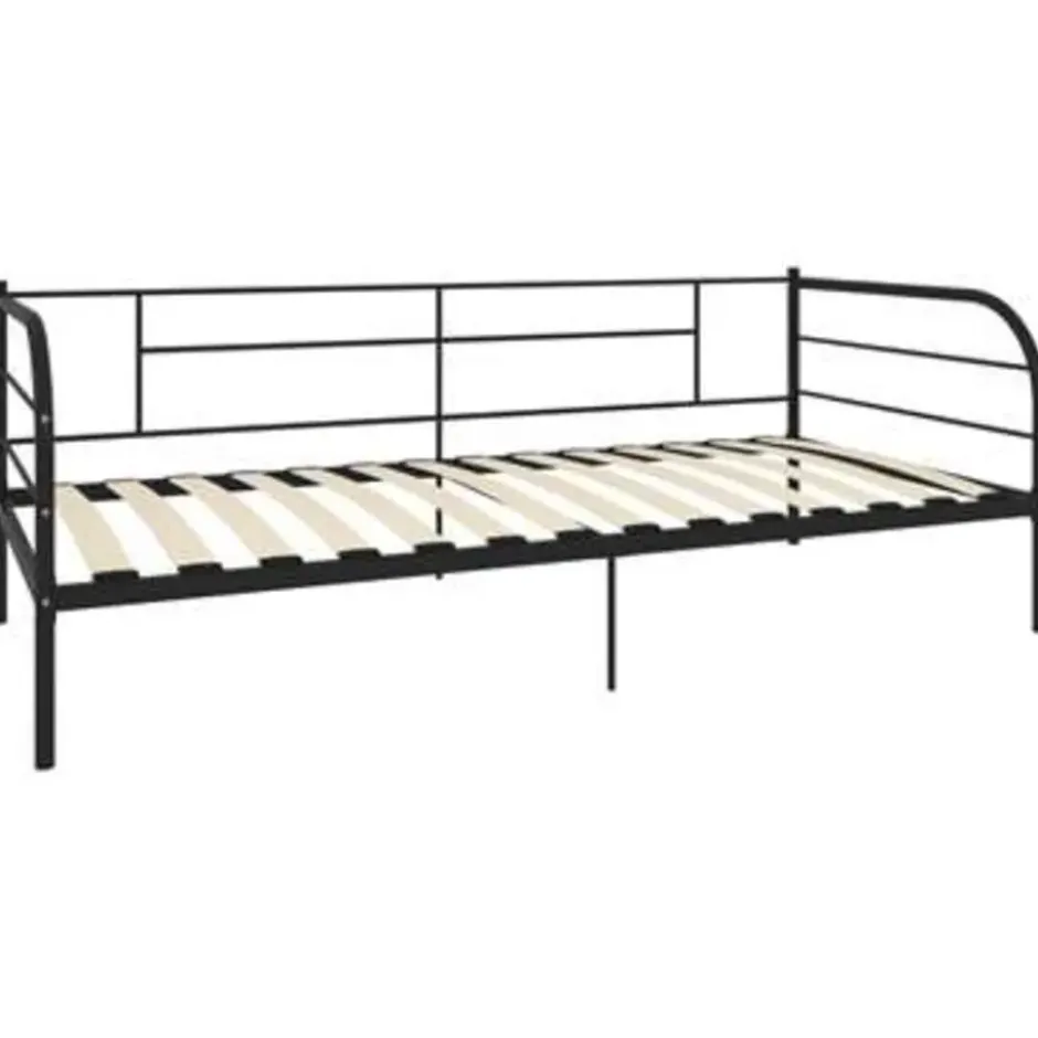 vidaXL - Bedbank - Zwart - Metaal - 90 x 200 cm