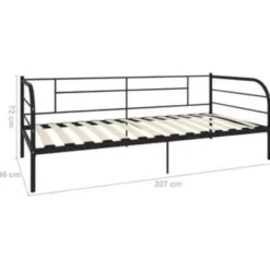 vidaXL - Bedbank - Zwart - Metaal - 90 x 200 cm