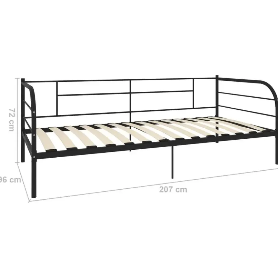 vidaXL - Bedbank - Zwart - Metaal - 90 x 200 cm