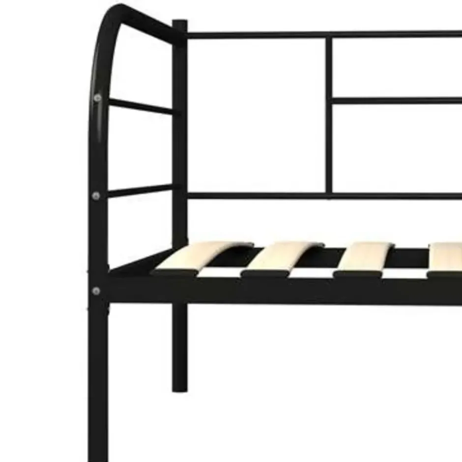 vidaXL - Bedbank - Zwart - Metaal - 90 x 200 cm