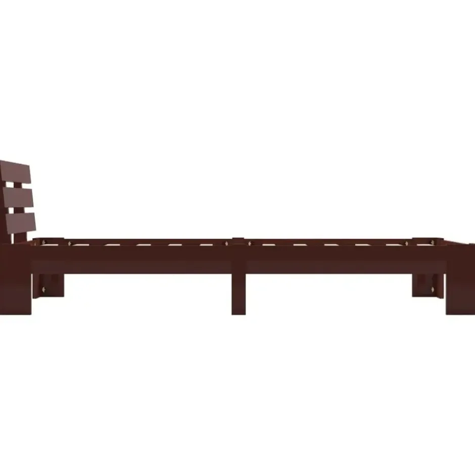 vidaXL - Bed frame - Donkerbruin - Grenenhout - 90x200 cm