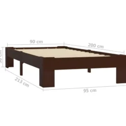 vidaXL - Bed frame - Donkerbruin - Massief grenenhout - 90x200 cm