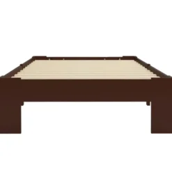 vidaXL - Bed frame - Donkerbruin - Massief grenenhout - 90x200 cm