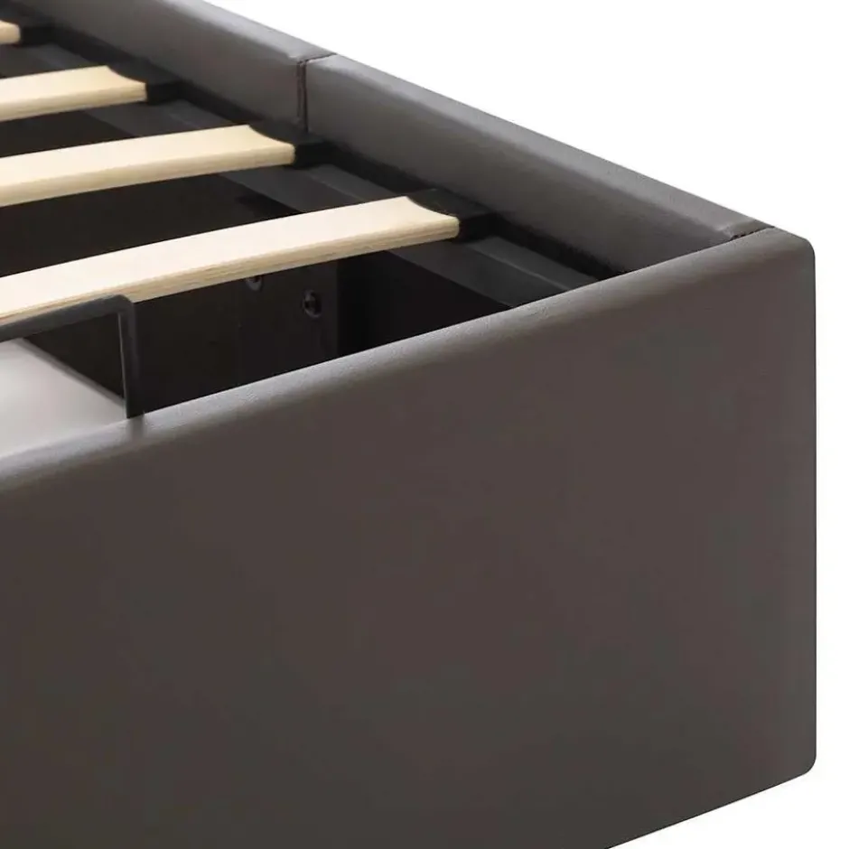 vidaXL - Bedframe - Grijs - Kunstleer - 120 x 200 cm