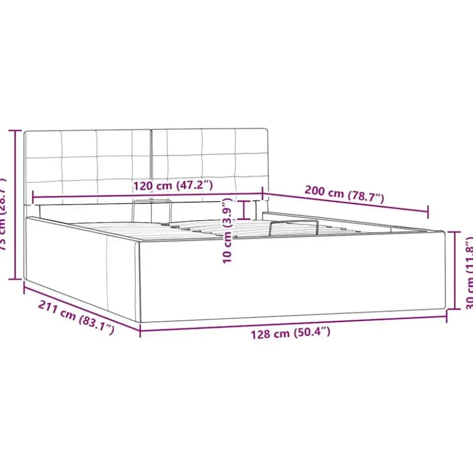 vidaXL - Bedframe - Grijs - Kunstleer - 120 x 200 cm