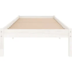 vidaXL - Bed frame massief met lattenbodem - Wit - Hout - 90x190 cm